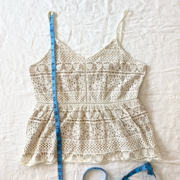 Maurice’s Lace Cream Peplum Spaghetti Strap Top - Picture 8 of 12